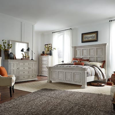Liberty Furniture Big Valley Panel Bed, Dresser, Mirror, Chest - California King, King or Queen