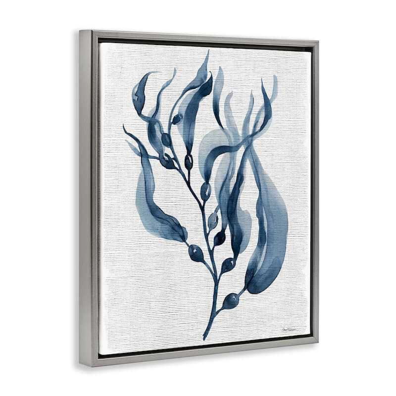 Stupell Delicate Waving Herb Leaves Framed Floater Canvas Wall Art Design By Carol Robinson