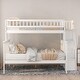 preview thumbnail 4 of 7, White Twin Over Full Solid Wood Bunk Bed with Storage Staircase, Convertible to Two Beds