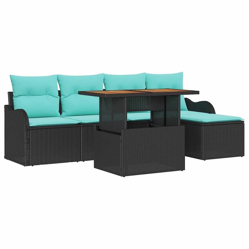 vidaXL 6 Piece Garden Sofa Set with Cushions - 90.9×46.1×27.2