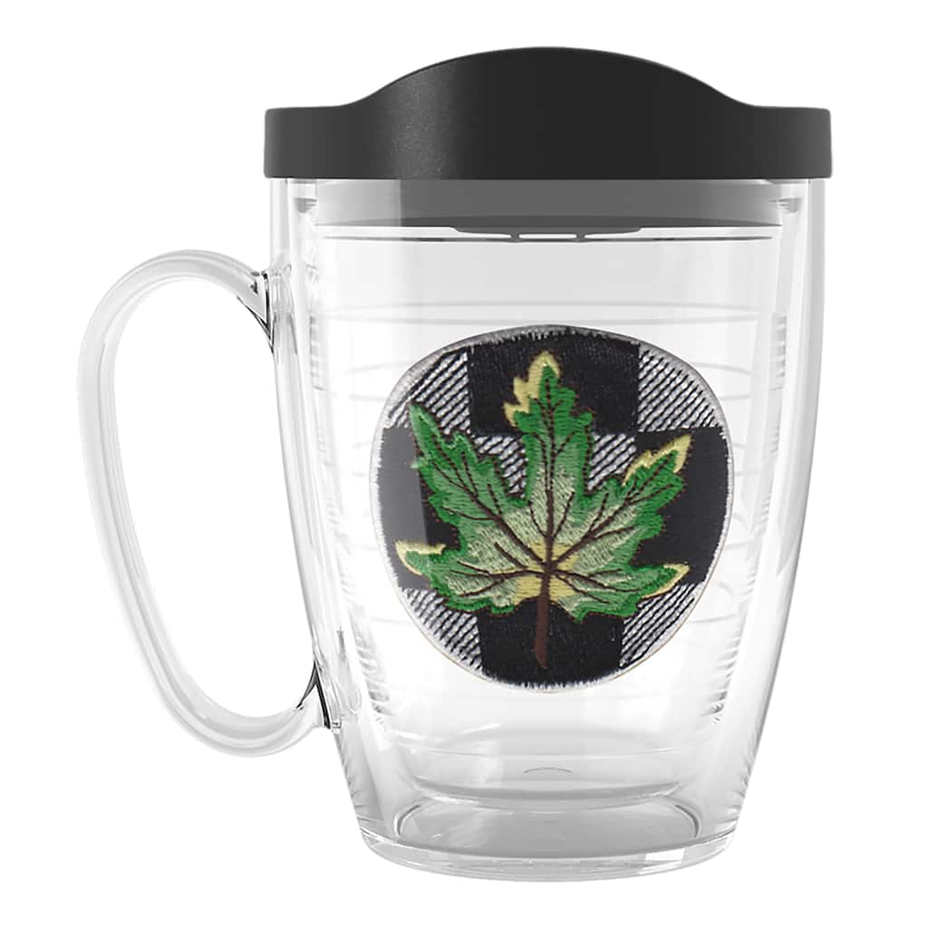 Tervis Checkerboard Fall Leaf Green Made in USA Double Walled Insulated Travel Tumbler, Green - 16oz Mug
