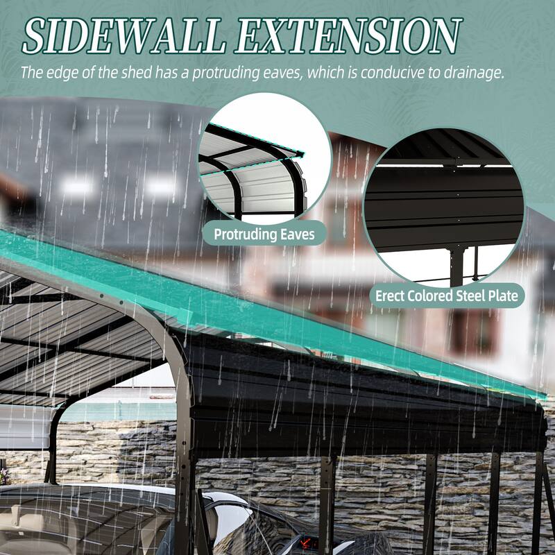 Outdoor Heavy Duty Metal Storage Canopy with Galvanized Steel Frame