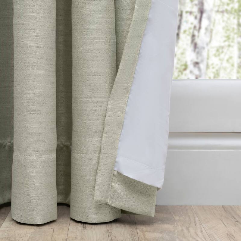 Porch & Den Peete Grasscloth Grommet Curtain Panel