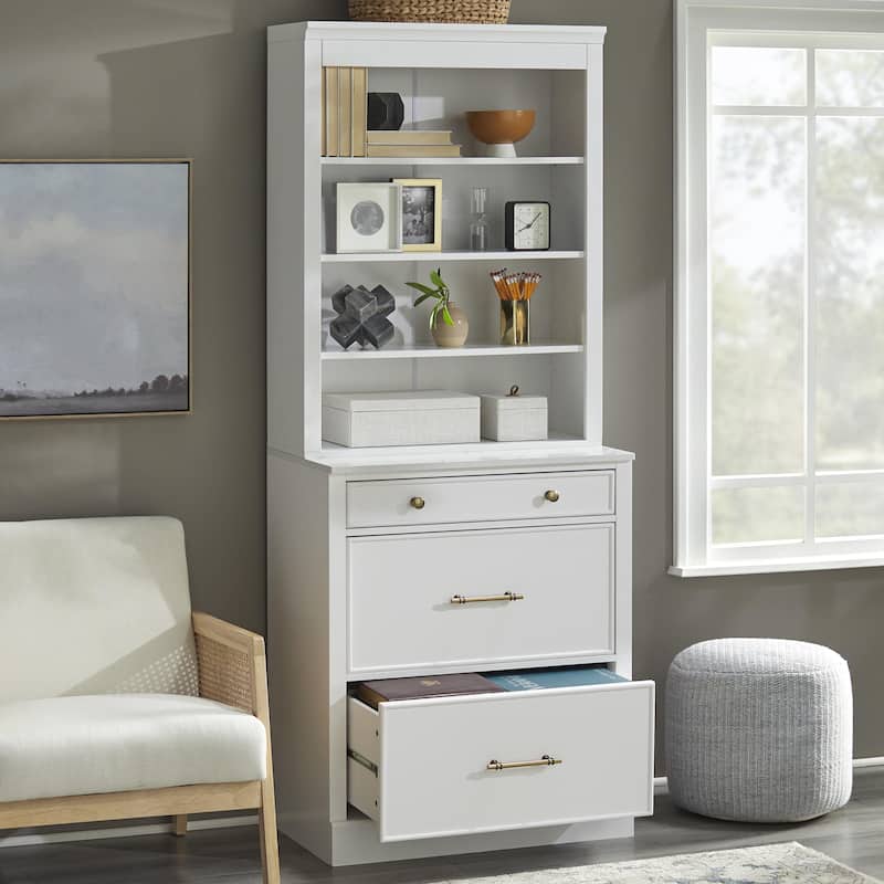 Lifestorey Monza 2-Piece Modular Bookcase with Drawers