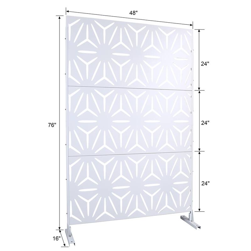 Outdoor & Indoor Freestanding Decorative Privacy Screen Privacy Screen - White