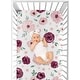 preview thumbnail 4 of 4, Burgundy and Pink Watercolor Floral Girl Fitted Crib Sheet - Blush Maroon Wine Rose Green and White Shabby Chic Flower Farmhouse