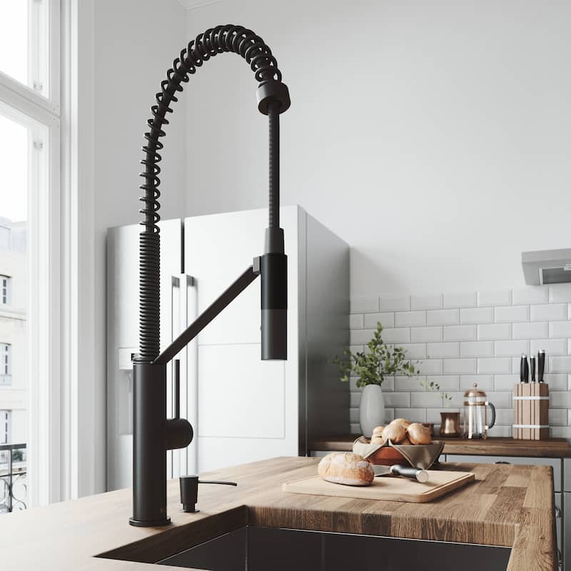 VIGO Livingston 24" H Single Handle Pull-Down Sprayer Kitchen Faucet