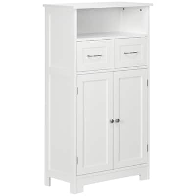 Bathroom Cabinet Organizer,Freestanding Small Storage Cabinet with Two Drawers and Adjustable Shelf