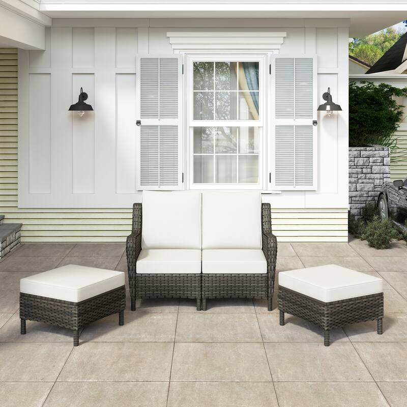 Rattan Outdoor Sectional Set with Modular Seating