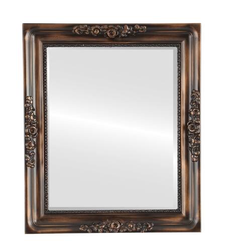 Versailles Framed Rectangle Mirror in Rubbed Bronze