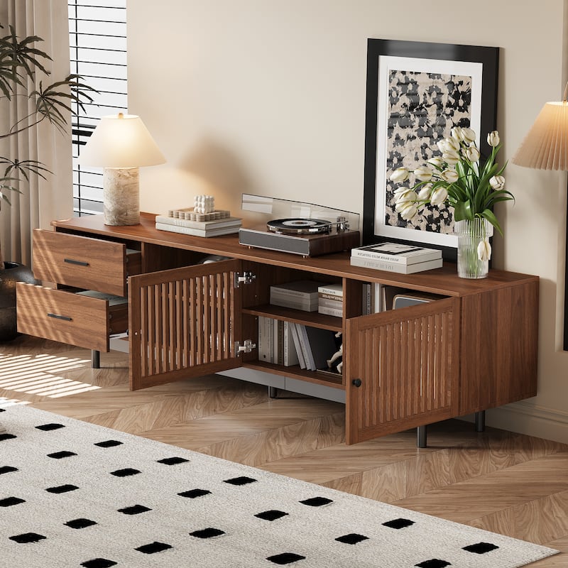 78 inch Modern TV Stand for TVs up to 85", Entertainment Center with Deep Drawers & Cable Management