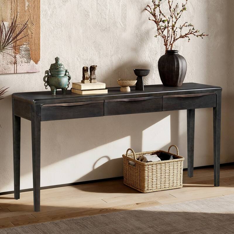 Farmhouse 60" Console Table,Entryway Table with 3 Drawers for Stylish Entryway Organization