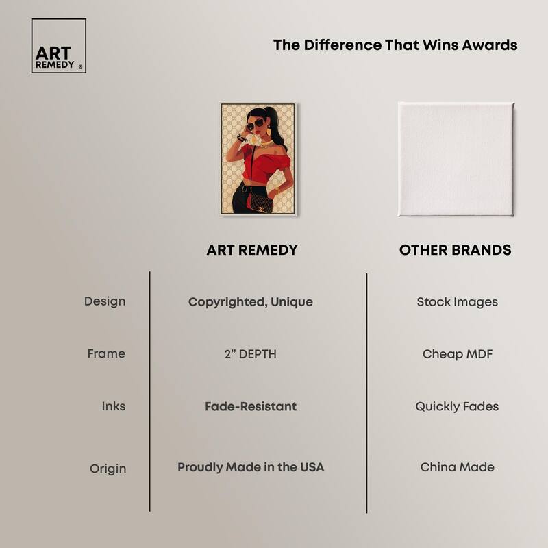 Her Stylish Red Look Canvas by Art Remedy