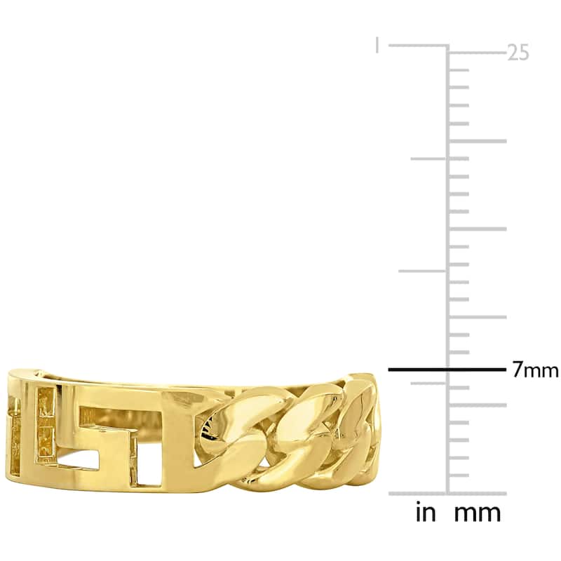 Miadora Interlocking and Greek Key Design Ring in 14k Yellow Gold