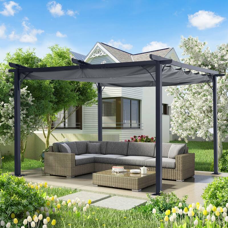 ABCCANOPY Outdoor Patio Pergola with Retractable Shade