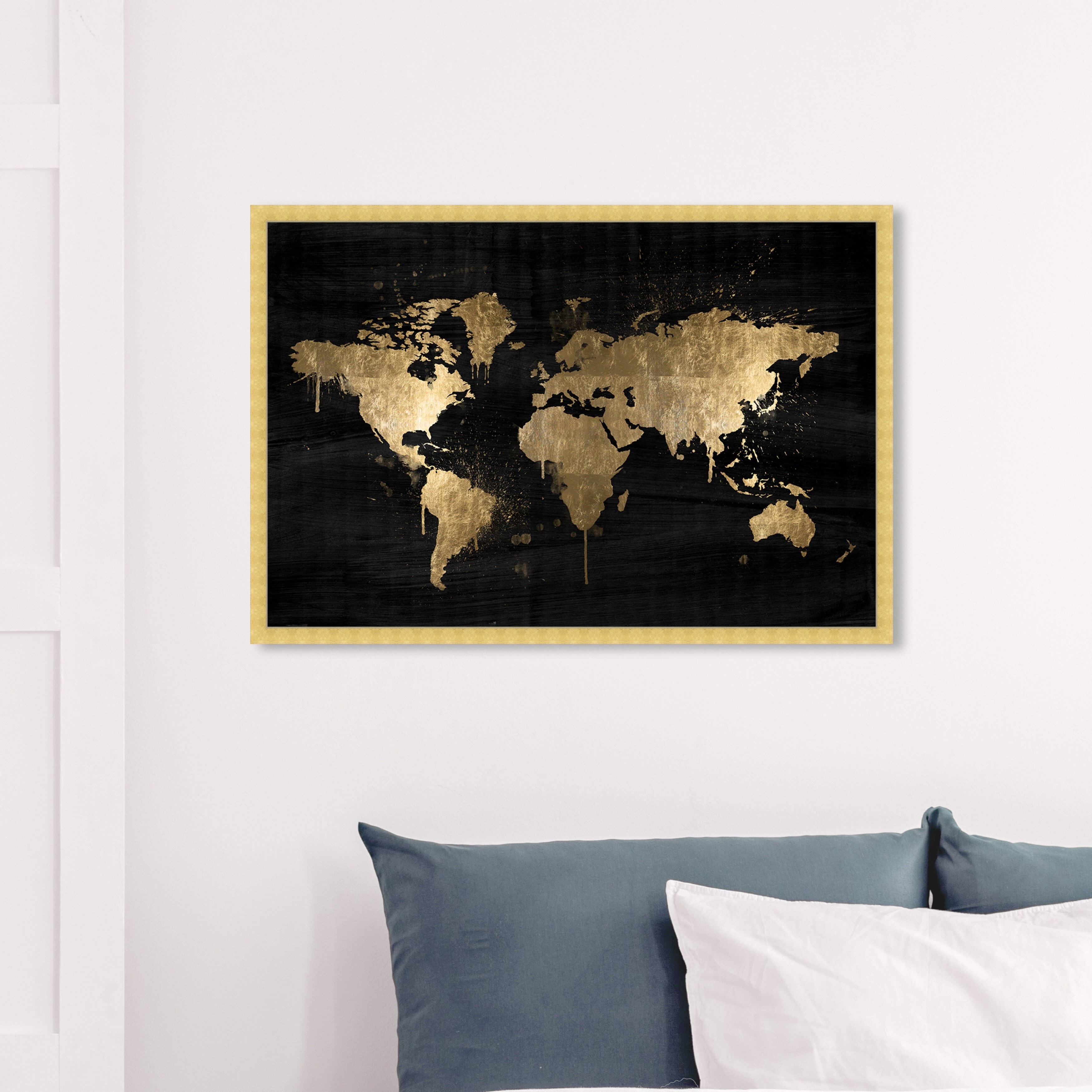 oliver gal mapamundi gold maps and flags wall art framed print world maps black white overstock 32194311