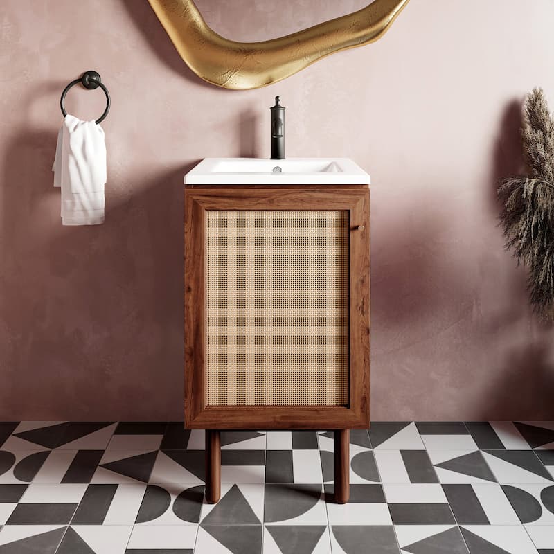 Classe Bathroom Vanity in Oak - 18 - Walnut