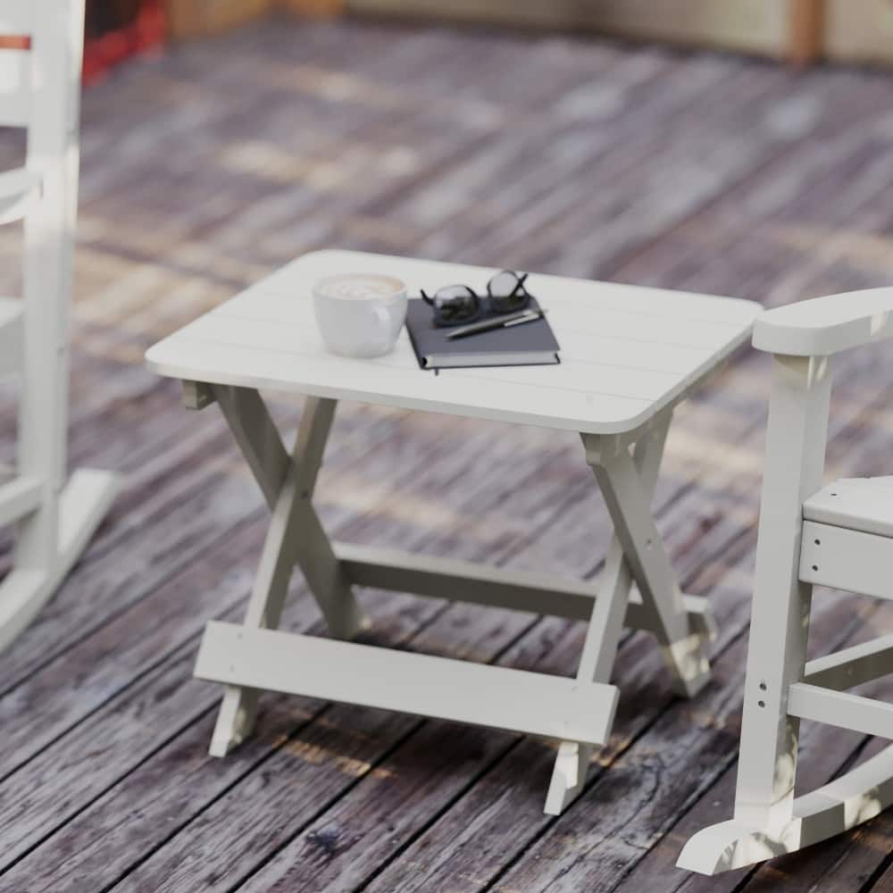 Commercial Grade All-Weather Portable Folding Adirondack Side Table
