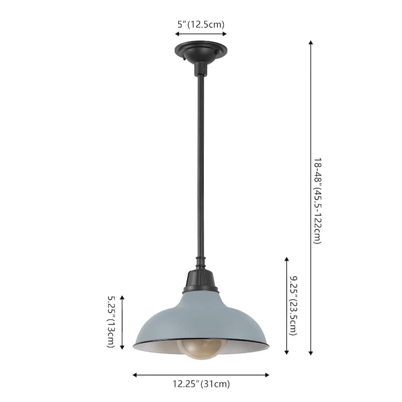 12.25" 1-Light Indoor/Outdoor Iron LED Pendant, by JONATHAN Y - 12.25