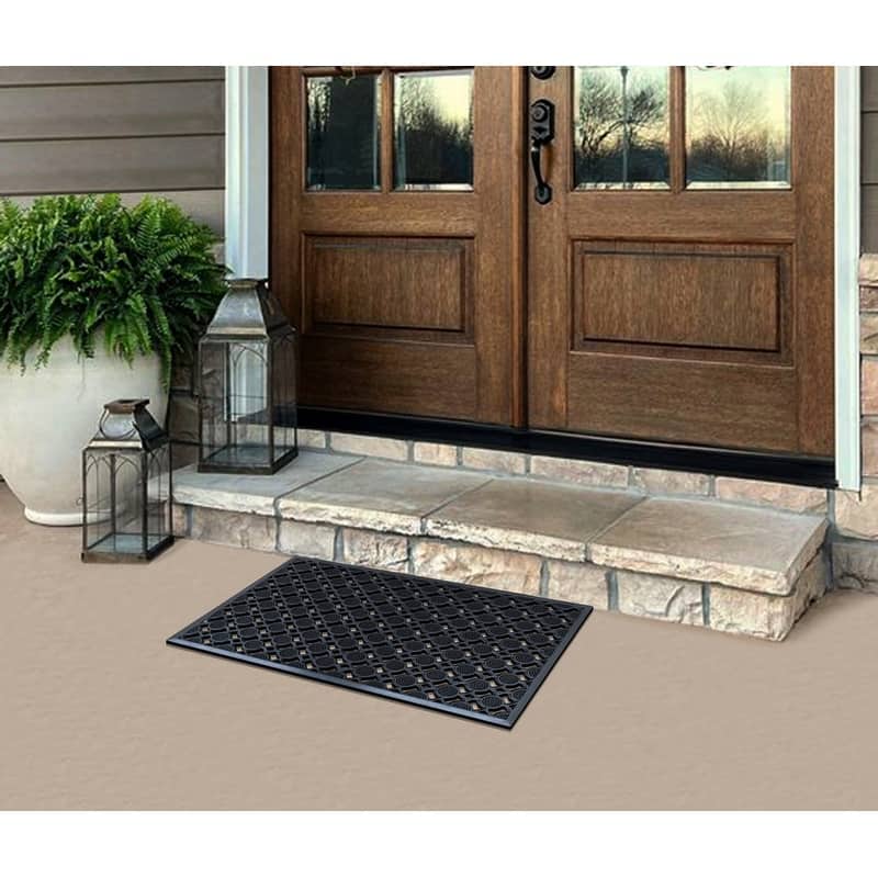 A1HC Round Eye Indoor/Outdoor All Weather Rubber Doormat - 24"X36