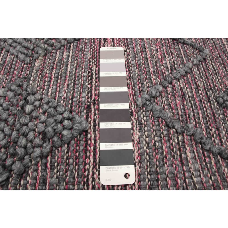 ECARPETGALLERY Braid weave Sienna Grey Wool Rug - 6'1 x 9'1