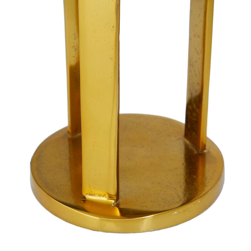 CosmoLiving by Cosmopolitan Black, Silver or Gold Aluminum Pillar Geometric Candle Holder (Set of 2) - S/2 14", 10"H