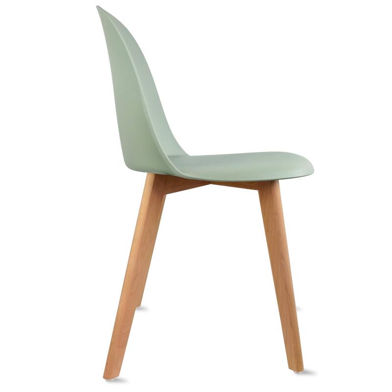 Set of 2 Modern Plastic Side Chairs with Wire Chrome Legs Ergonomic Dining Chairs for Kitchen, Dining Room, Office & Living Room