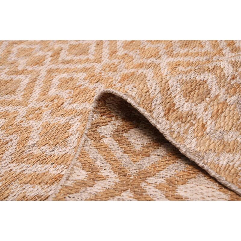 ECARPETGALLERY Flat-Weave Palas Denizli Tan Jute Kilim - 5'3 x 7'5