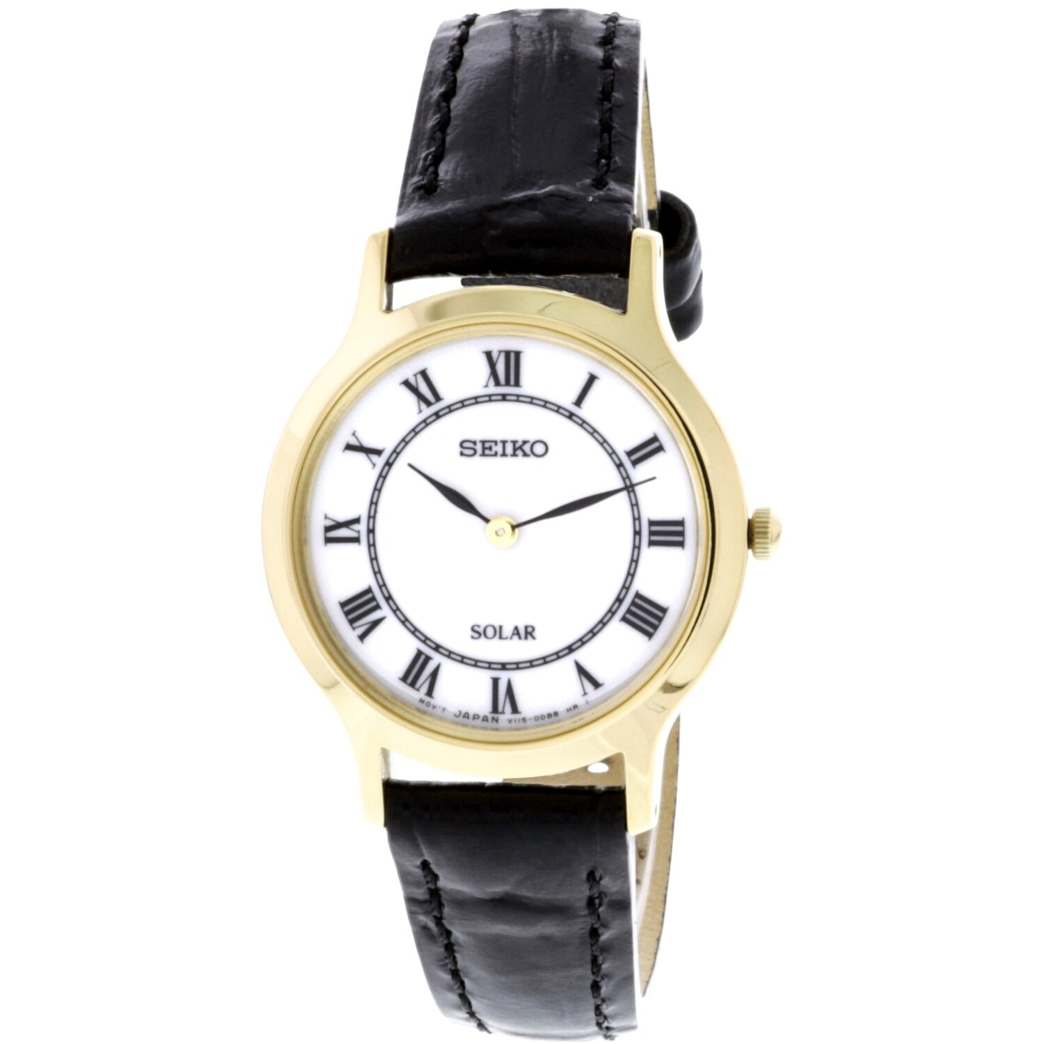 seiko gold leather watch