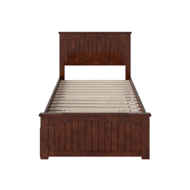 Nantucket Solid Wood Platform Bed with Matching Footboard & Twin Trundle