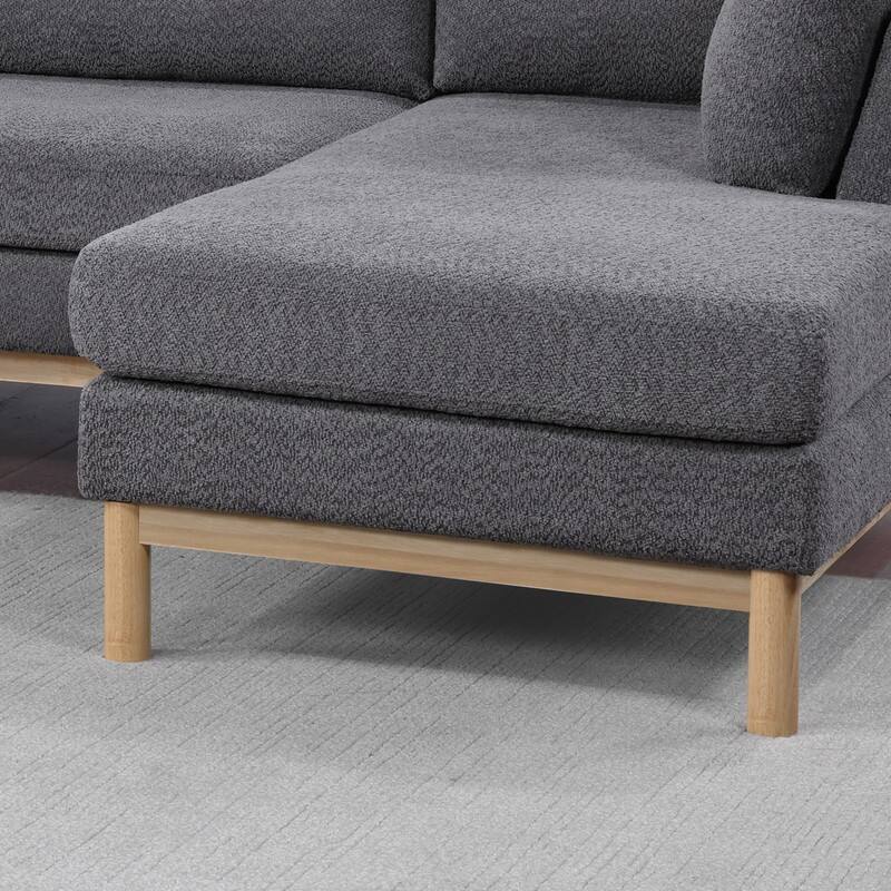 Hallie Sherpa 124" Wide Double Chaise U-Shape Sectional Sofa