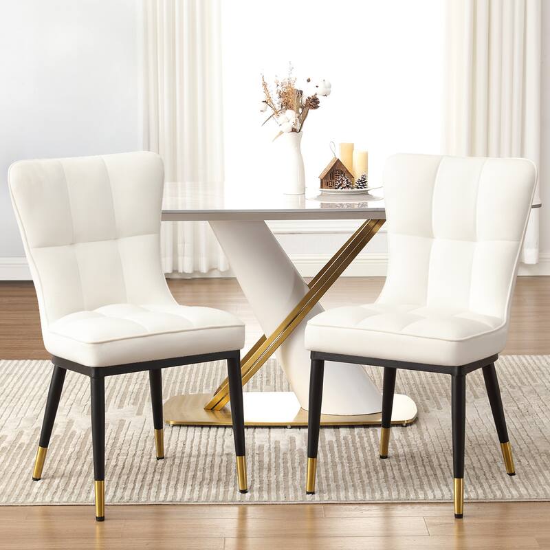 Modern Velvet Upholstered Dining Chairs, Set of 2/4 - 35.8"H x 18.9"W x 23.2"D