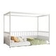 preview thumbnail 4 of 13, Children's Playful Canopy Bed Montessori Twin Size Open Floor Bed Frame with Baffle Panels and Multi-sided Guardrail Protection