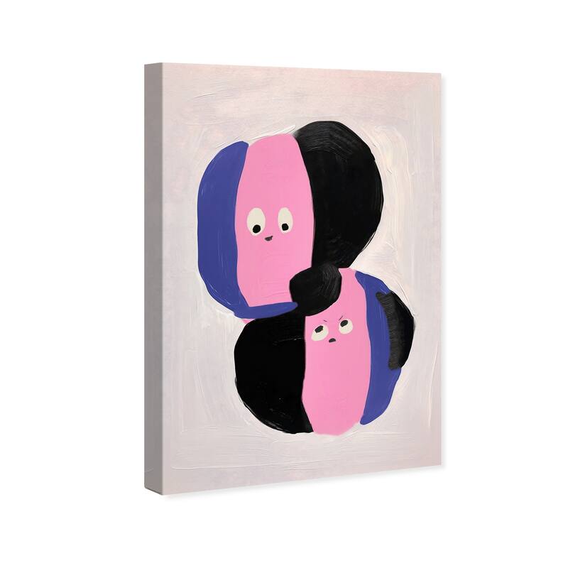 Wynwood Studio Canvas Entertainment and Hobbies Abstract Clown Faces Pink and Bohemian & Eclectic Wall Art Canvas Print