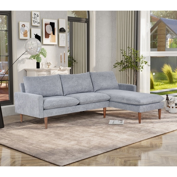 Roomfitters L Shaped Sofa Multi functional Design Modern Luxury Appearance 3 Seat Comfy Sofa Grey