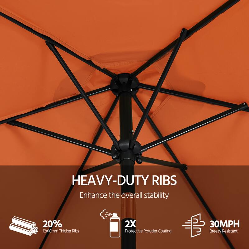 Yaheetech 9ft Patio Umbrella 8 Ribs with Push Button Tilt and Crank