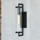 preview thumbnail 2 of 37, VAXCEL Morgan Park 1-Light Dusk to Dawn Sensor Outdoor Wall Sconce, Durable Steel, Clear Seeded Glass Shade, LED Compatible
