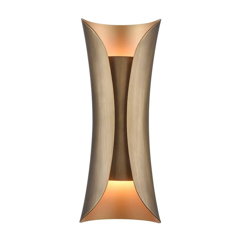 Massa Modern Wall Sconce 2-Light Natural Brass - Natural Brass