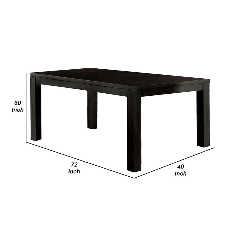 Renu Dining Table, 72 Inch, Antique Black Rectangular Solid Wood Top - Antique Black
