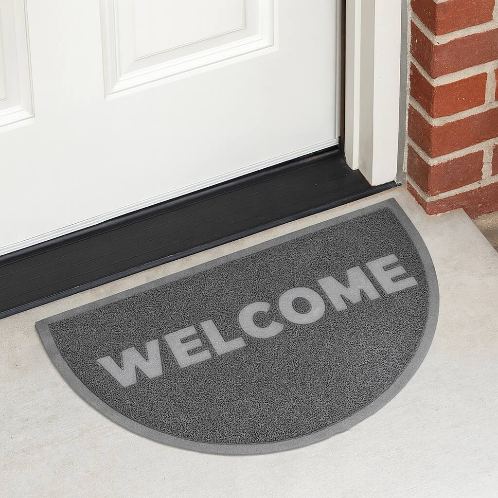 Outdoor Door Mat Semi Circle Scraper Recycled PVC Non-Slip Backing