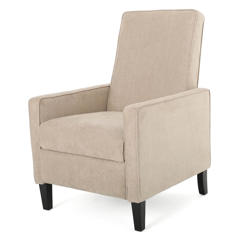 Roomfitters Minimalist Natural Linen Fabric Push Back Chair, Ergonomically Designed for Relaxation and Support, Natural