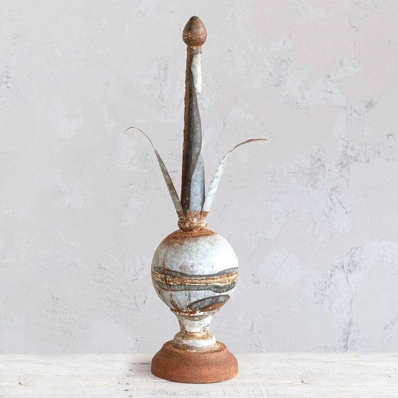 Metal Finial Spindle Decor - 6.0"L x 11.0"W x 25.0"H