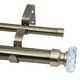preview thumbnail 5 of 4, MERIVILLE 1-Inch Diameter Double Window Curtain Rod, Cut Crystal Finial Antique Brass - 84"-120"