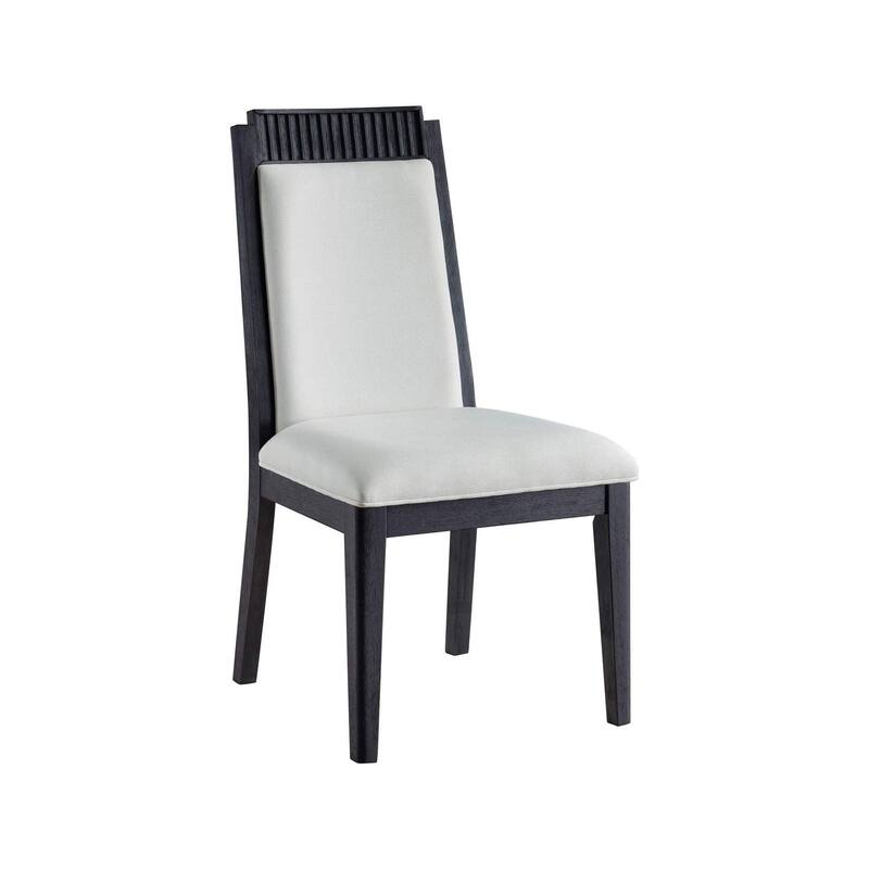 Jack 5pc Extendable Dining Table n Chair Set, 82-100 Inch Ivory, Black
