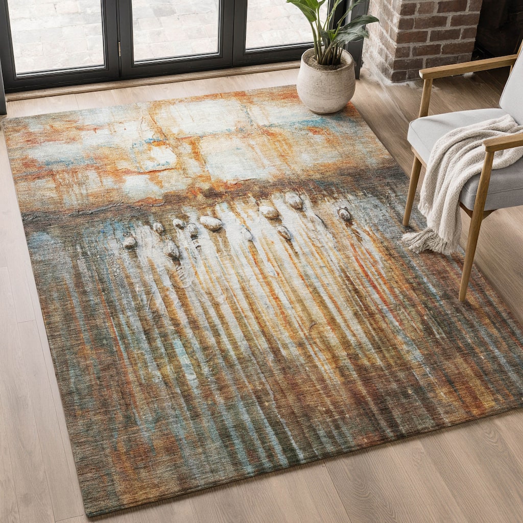 Premium Washable Super Soft Abstract Melt Mayfield Rug