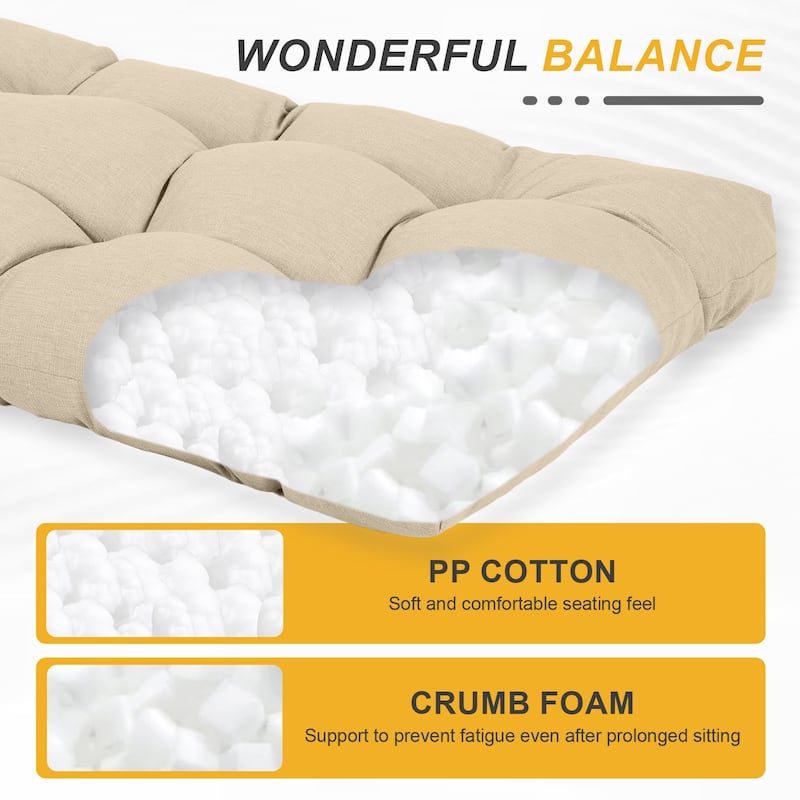 Aoodor 76" x 22" x 5.1" Polyester Tufted Chaise Lounge Cushion