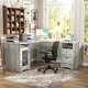 preview thumbnail 53 of 70, Modern Farmhouse L-Shape Desk with File Cabinet and Drawers, Homer Office Executive Desk with Charge Station