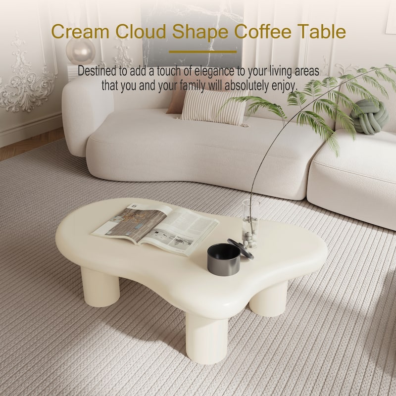 40 Inch Black Cloud Shaped Coffee Table