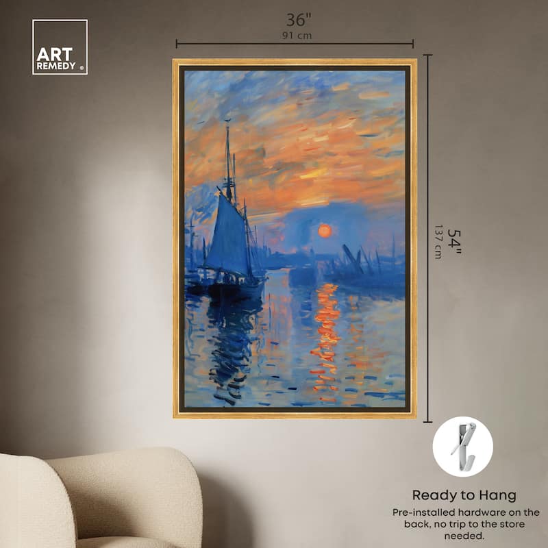 Art Remedy Till Dusk Framed Sailing 1 Piece Canvas Wall Art