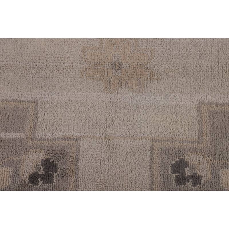Heriz Serapi Indian Area Rug Handmade Beige Wool Carpet - 8'9" x 11'10"